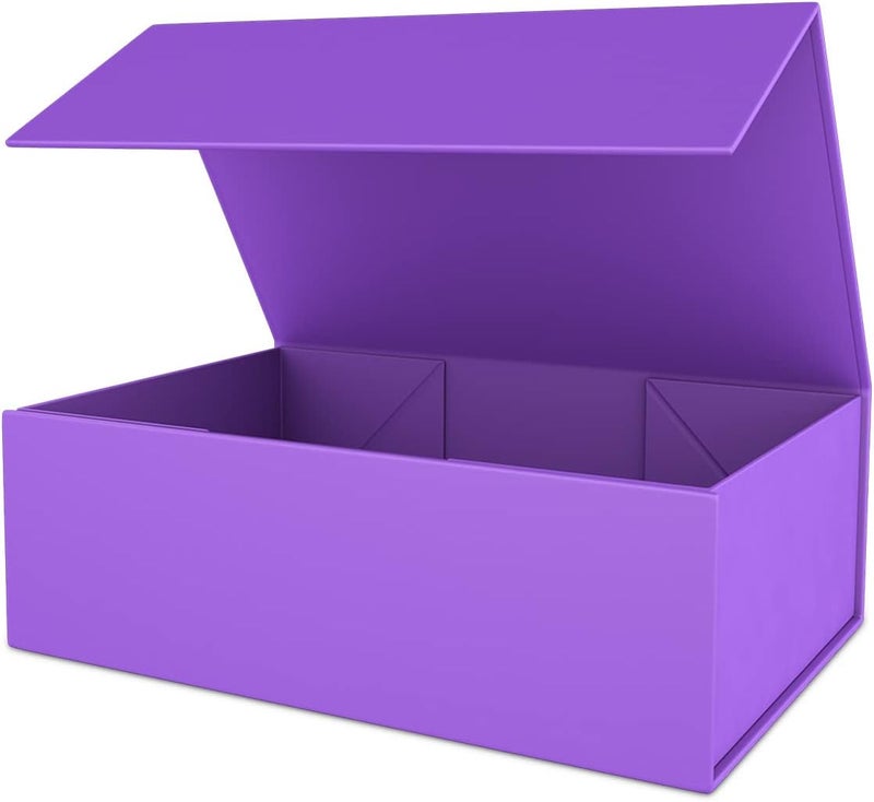 ROSTELACK Purple Gift Box 12" x 6" x 4" with Magnetic Closure Lid Gifts Boxe for Presents,Bridesmaid Gifts Boxes,Cute Box,Birthday Gift Boxe,Luxury for Gifts Packaging, Magnetic Gift Boxes for Wrapping Gifts (Purple) - Image 1